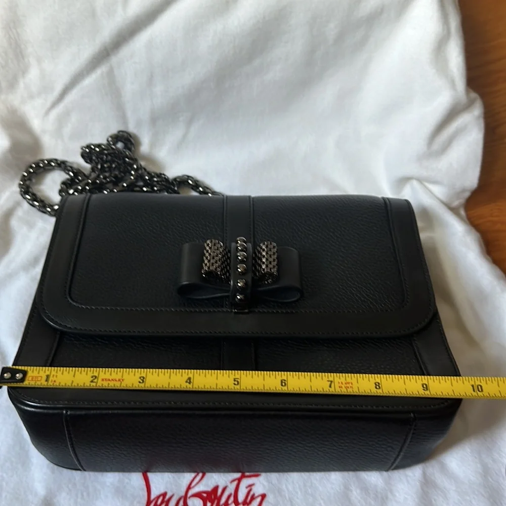 Christian Louboutin Sweet Charity Gaia Calf Leather Shoulder Bag in Black - Picture 5 of 12
